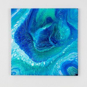 Blue Splash 14X14 Acryl on Canvas